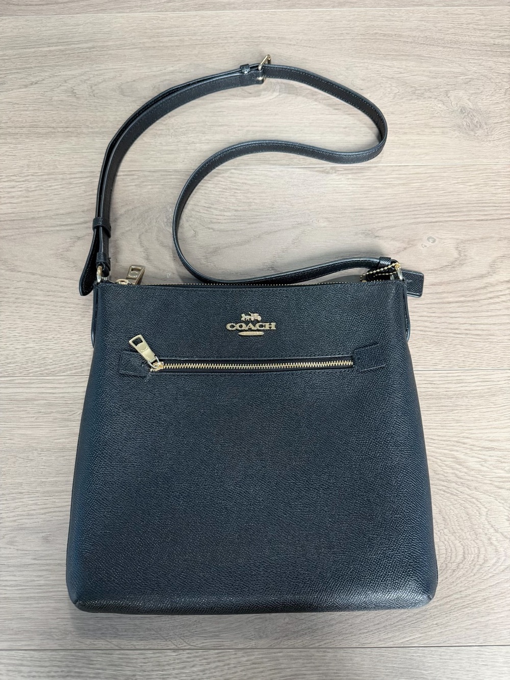 Coach Rowan File Bag C1556 Black Crossgrain Leather